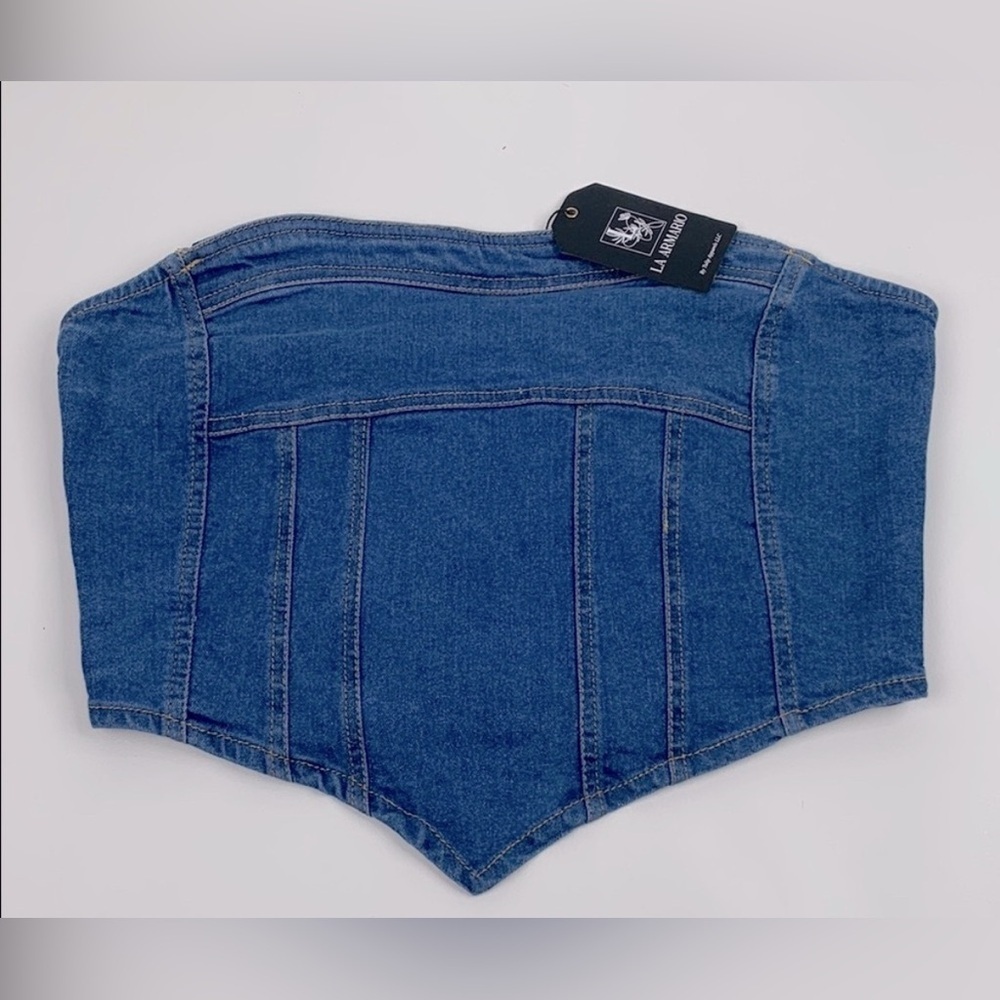NWT - La Amario Denim Tube Top - Size L